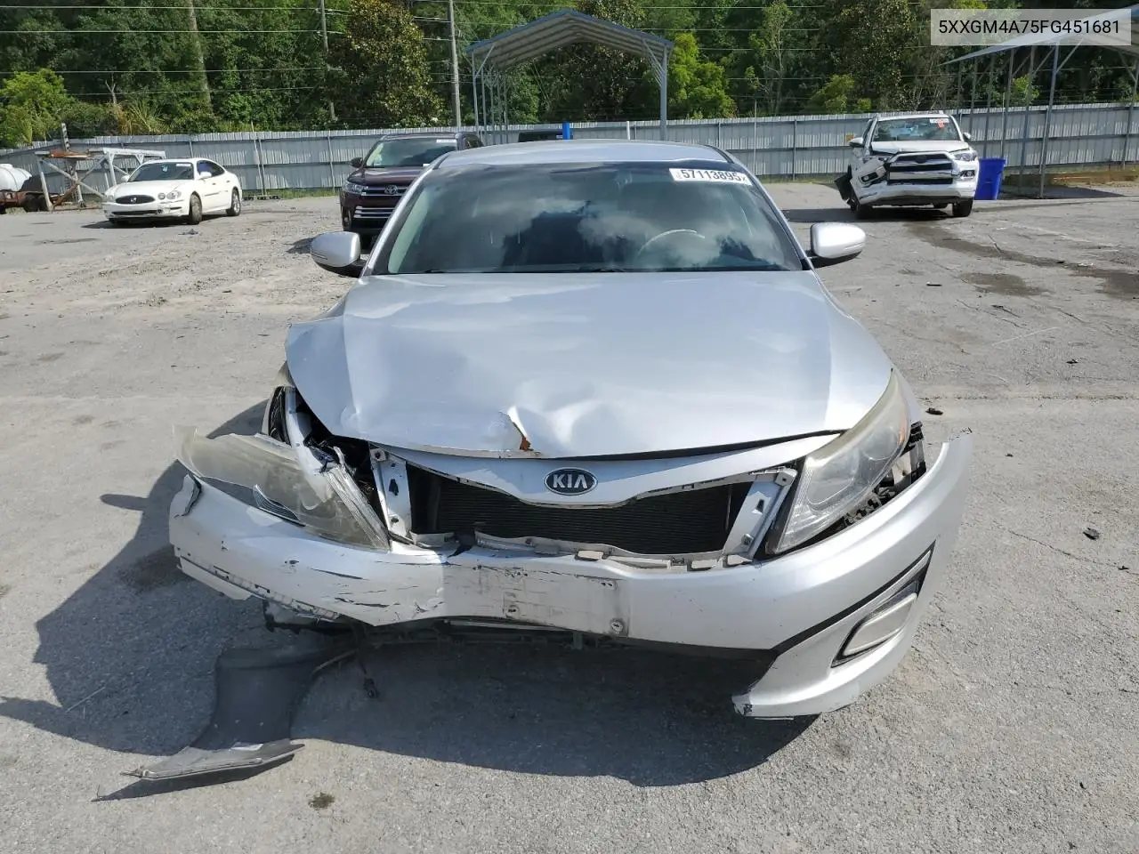 2015 Kia Optima Lx VIN: 5XXGM4A75FG451681 Lot: 57113895