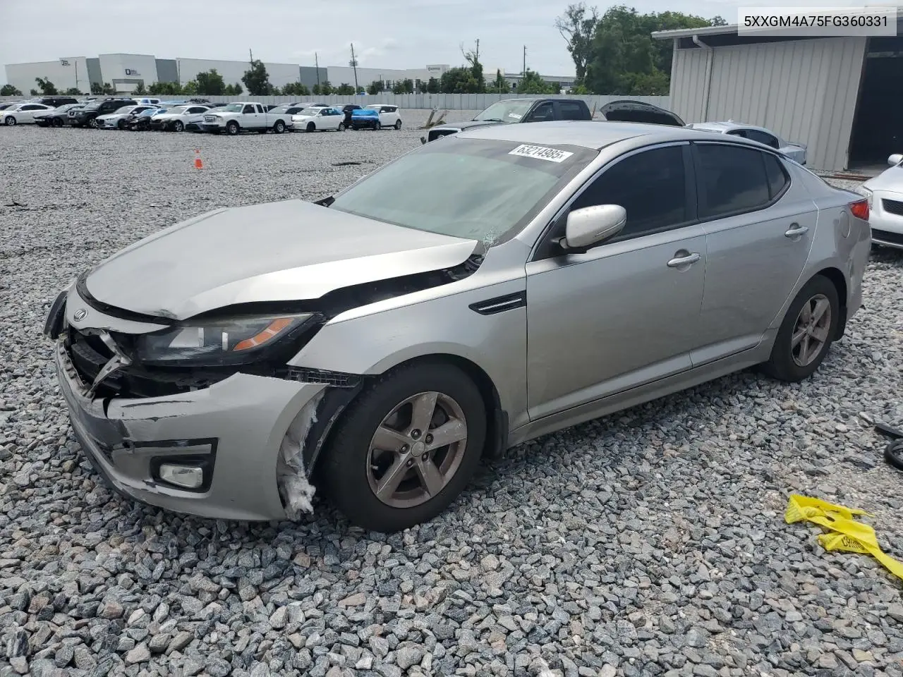 2015 Kia Optima Lx VIN: 5XXGM4A75FG360331 Lot: 63214985