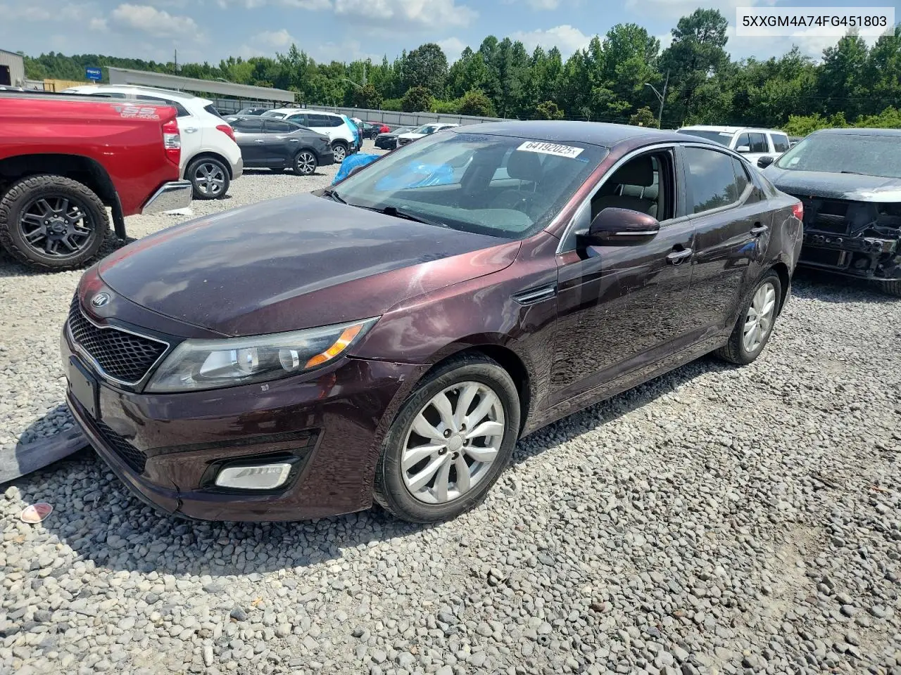 2015 Kia Optima Lx VIN: 5XXGM4A74FG451803 Lot: 64192025