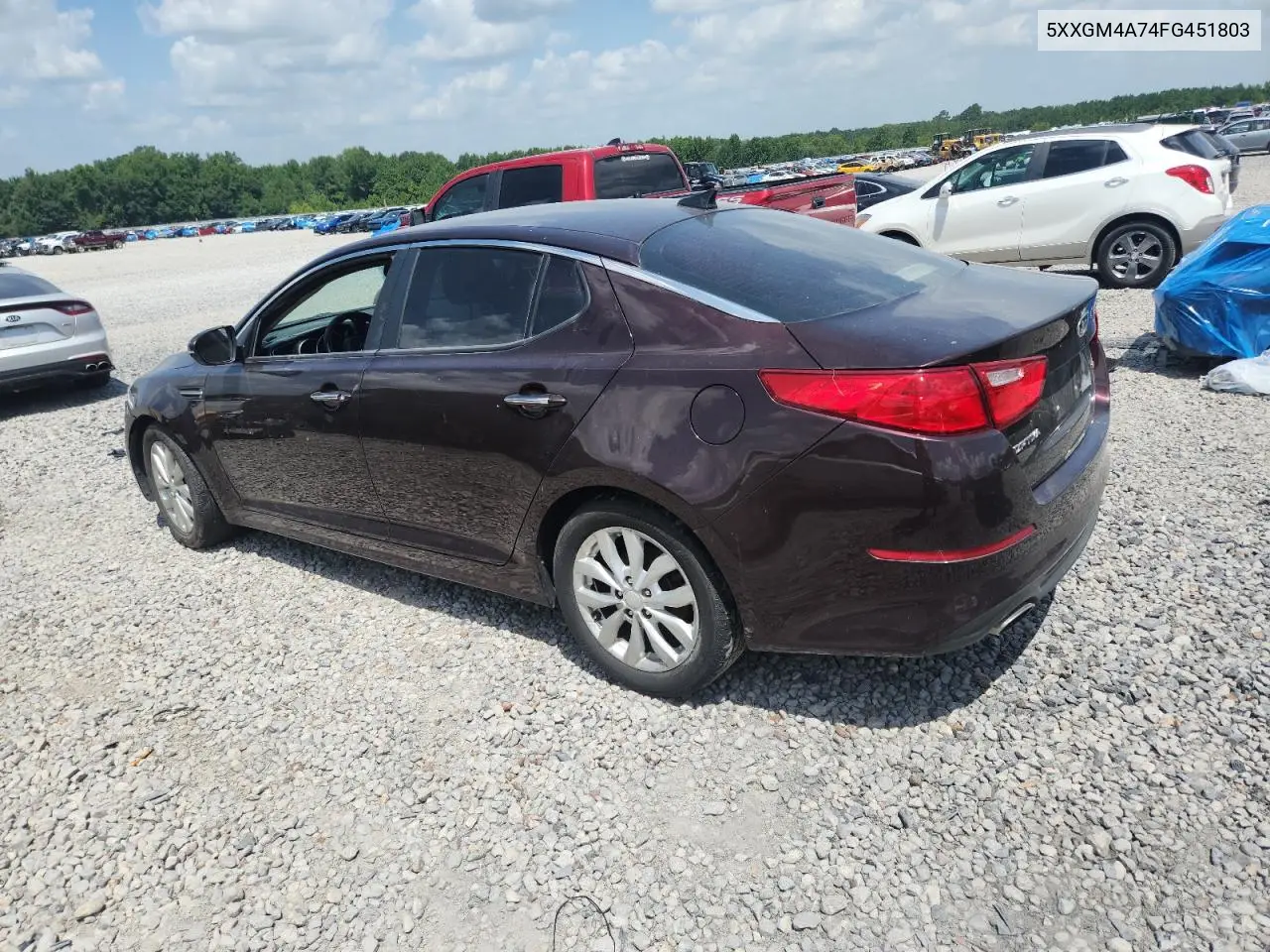 2015 Kia Optima Lx VIN: 5XXGM4A74FG451803 Lot: 64192025