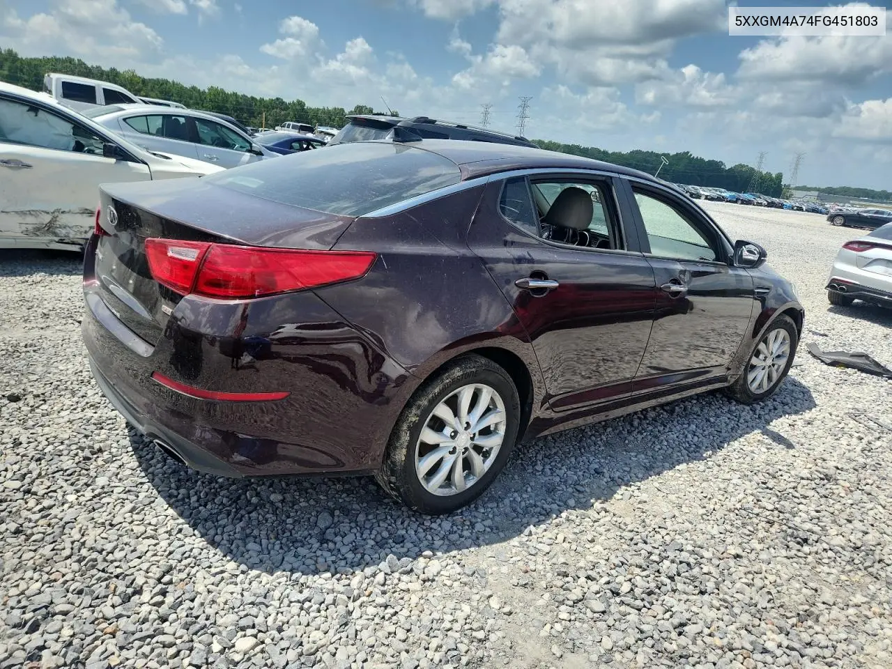2015 Kia Optima Lx VIN: 5XXGM4A74FG451803 Lot: 64192025