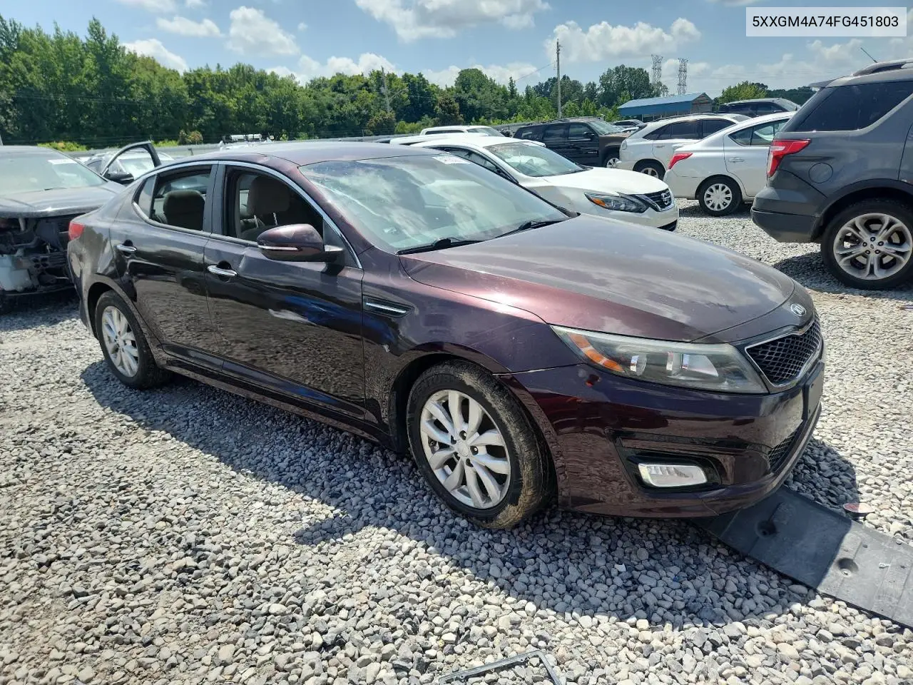 2015 Kia Optima Lx VIN: 5XXGM4A74FG451803 Lot: 64192025