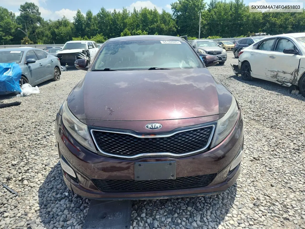 2015 Kia Optima Lx VIN: 5XXGM4A74FG451803 Lot: 64192025
