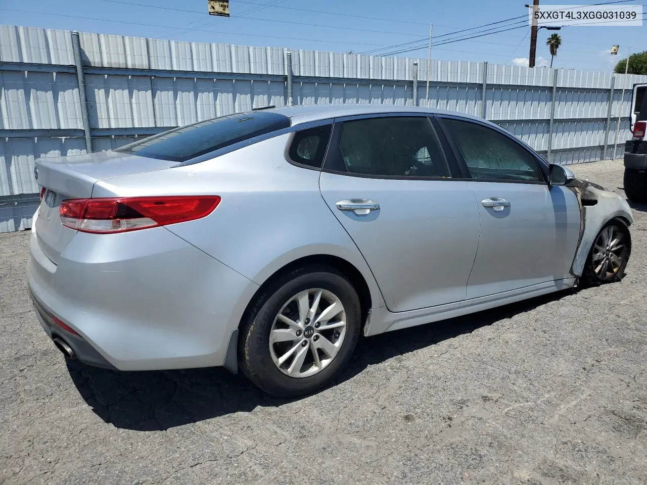 2016 Kia Optima Lx VIN: 5XXGT4L3XGG031039 Lot: 57179285
