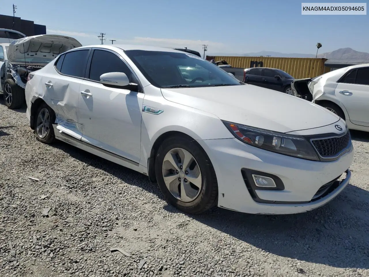 2016 Kia Optima Hybrid VIN: KNAGM4ADXG5094605 Lot: 63284595
