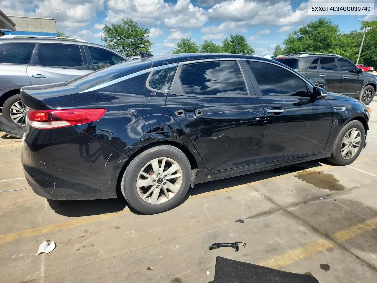 2016 Kia Optima Lx VIN: 5XXGT4L34GG039749 Lot: 63364765