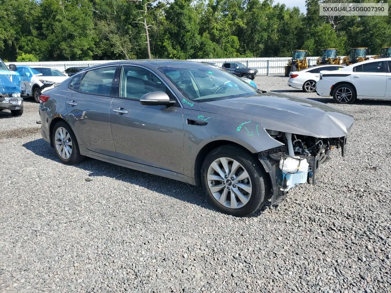 2016 Kia Optima Ex VIN: 5XXGU4L35GG007390 Lot: 65880255