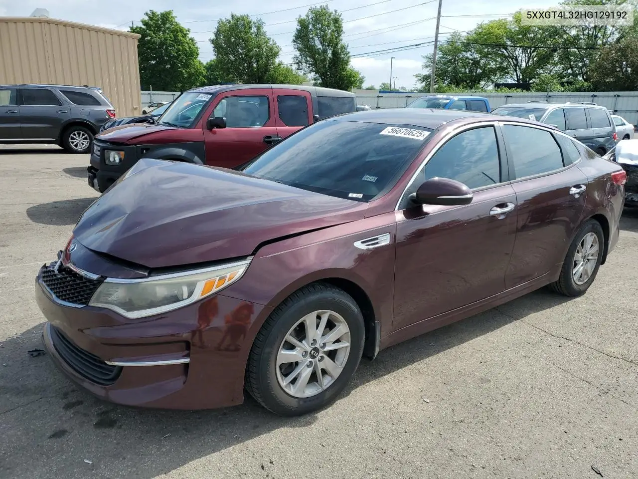 2017 Kia Optima Lx VIN: 5XXGT4L32HG129192 Lot: 56670625