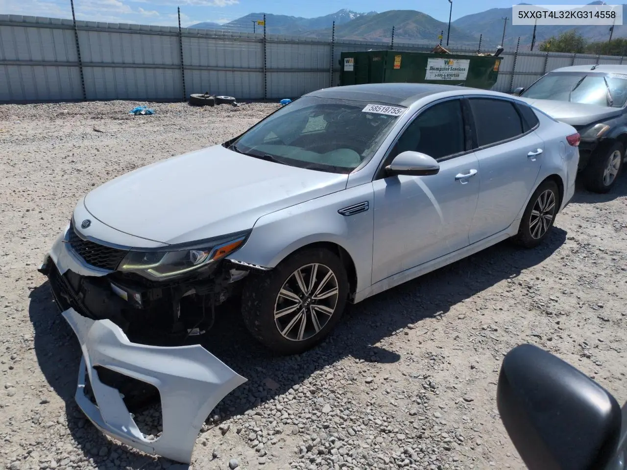 2019 Kia Optima Lx VIN: 5XXGT4L32KG314558 Lot: 58519755