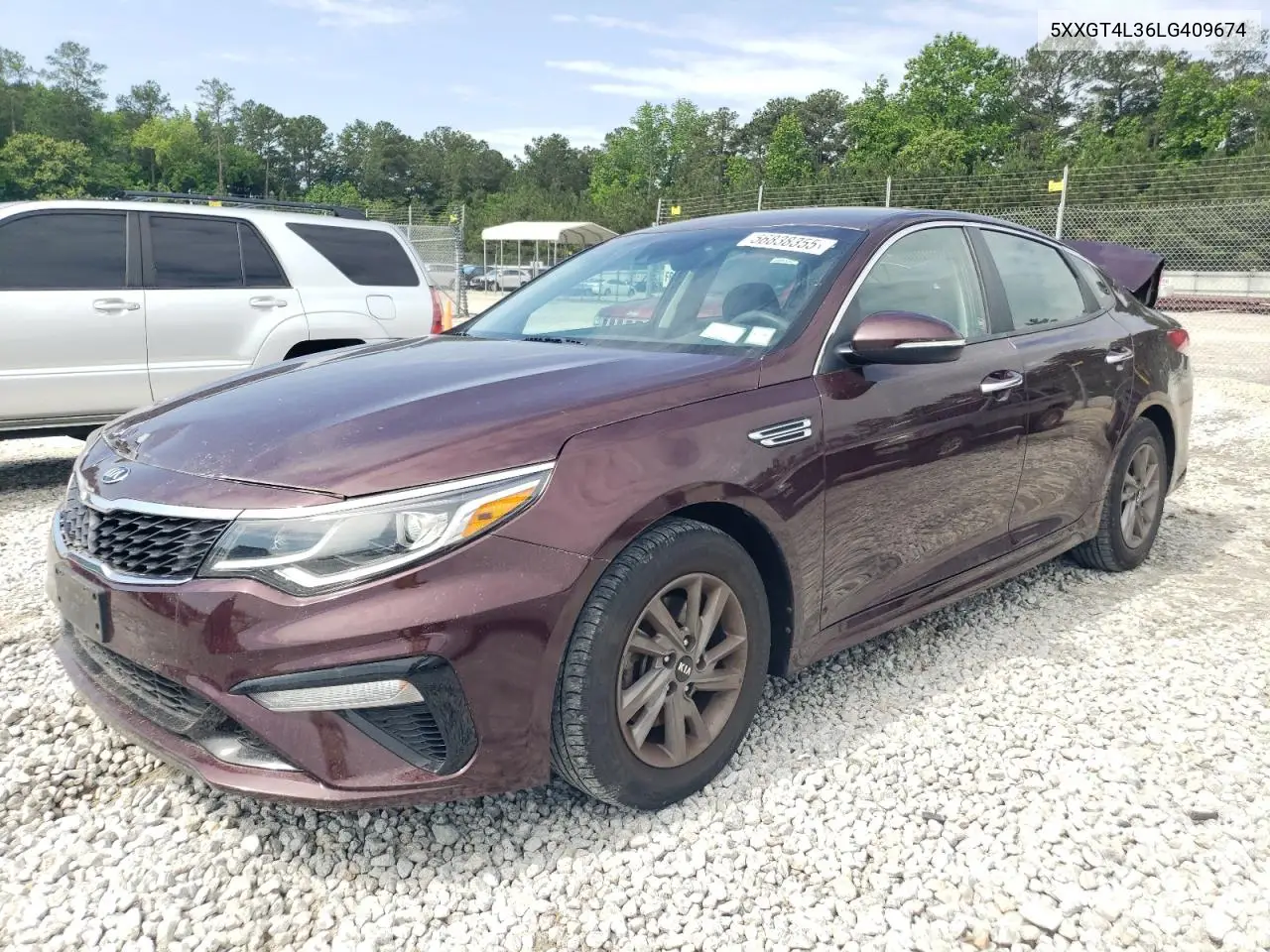 2020 Kia Optima Lx VIN: 5XXGT4L36LG409674 Lot: 56838355