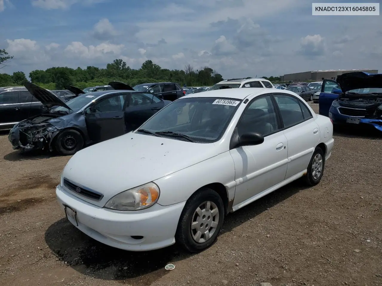 2001 Kia Rio VIN: KNADC123X16045805 Lot: 60783965