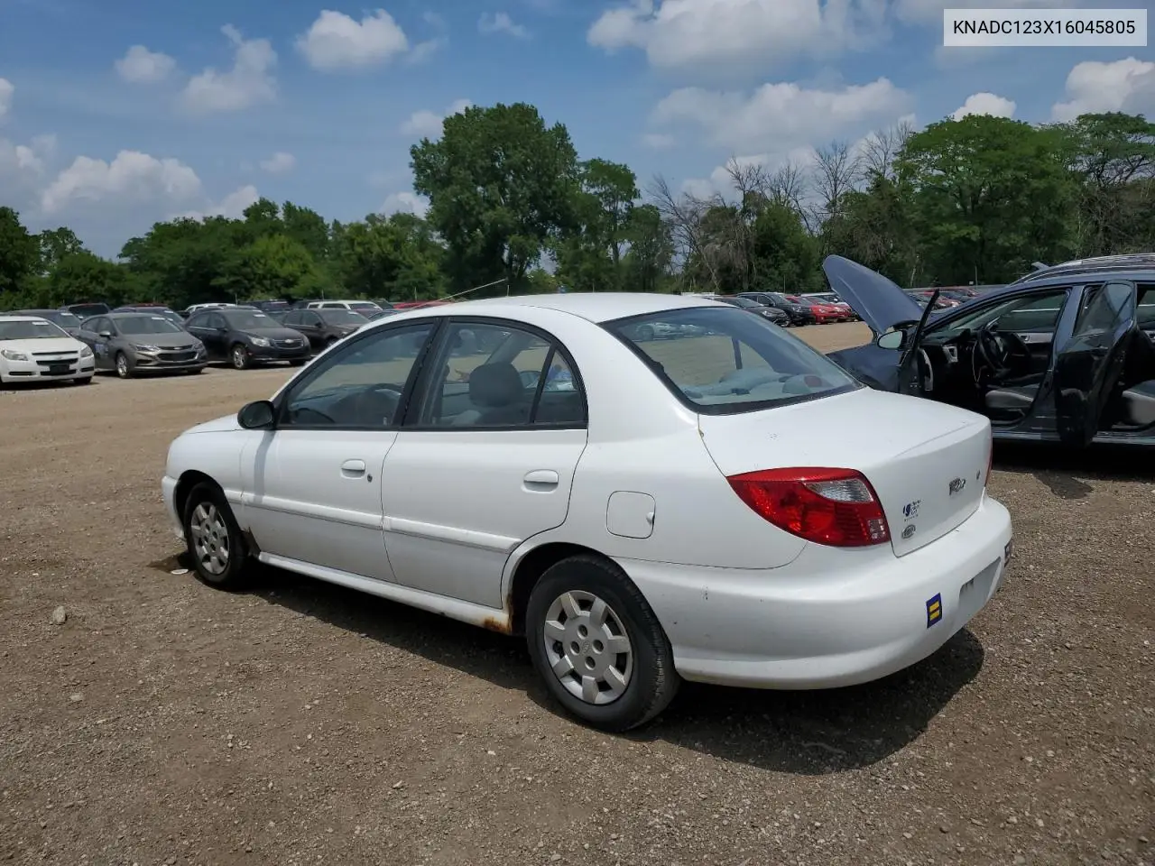 2001 Kia Rio VIN: KNADC123X16045805 Lot: 60783965