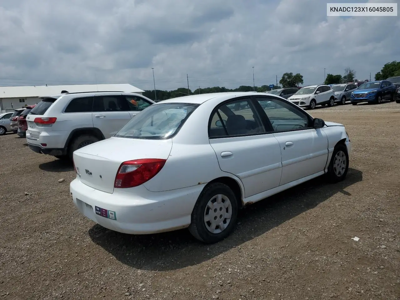 2001 Kia Rio VIN: KNADC123X16045805 Lot: 60783965
