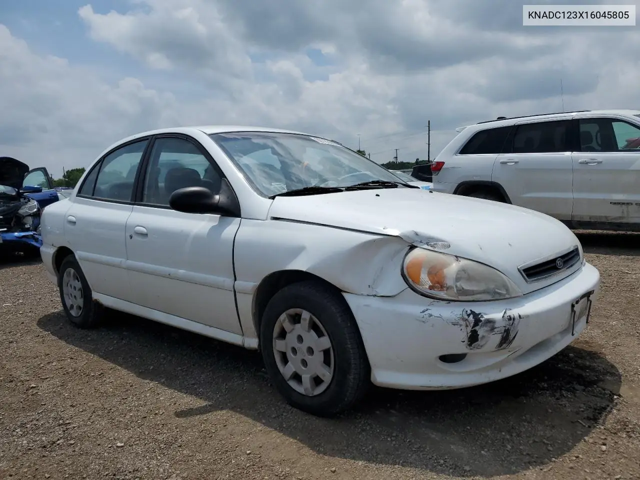 2001 Kia Rio VIN: KNADC123X16045805 Lot: 60783965