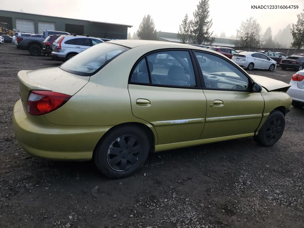 2001 Kia Rio VIN: KNADC123316064759 Lot: 83111504