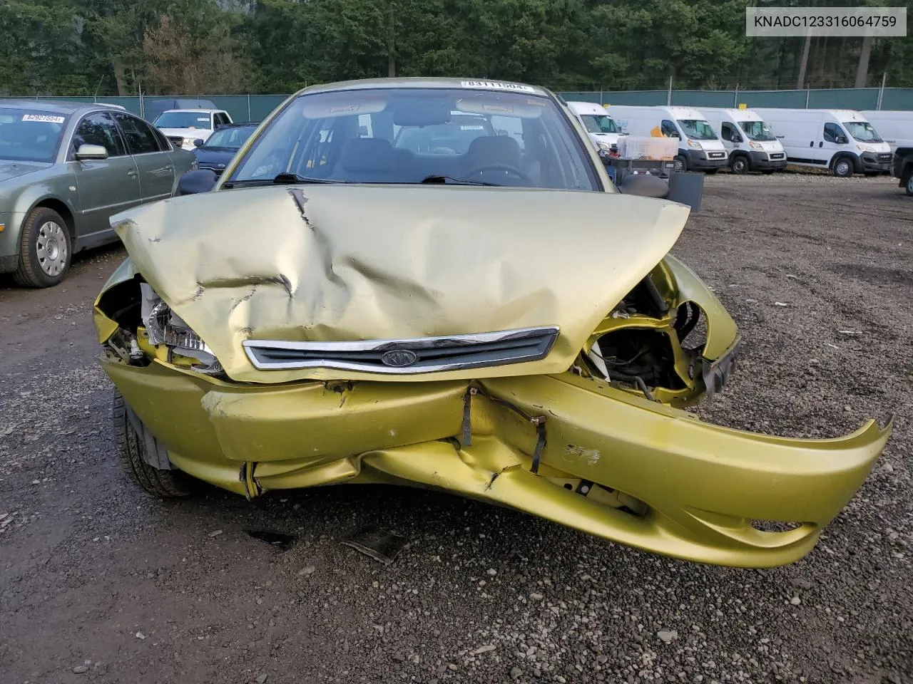 2001 Kia Rio VIN: KNADC123316064759 Lot: 83111504