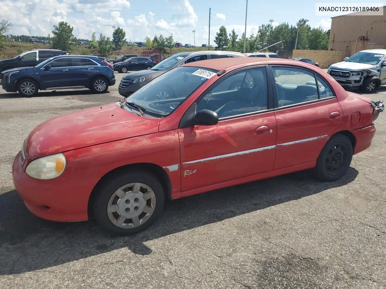 2002 Kia Rio VIN: KNADC123126189406 Lot: 61851715