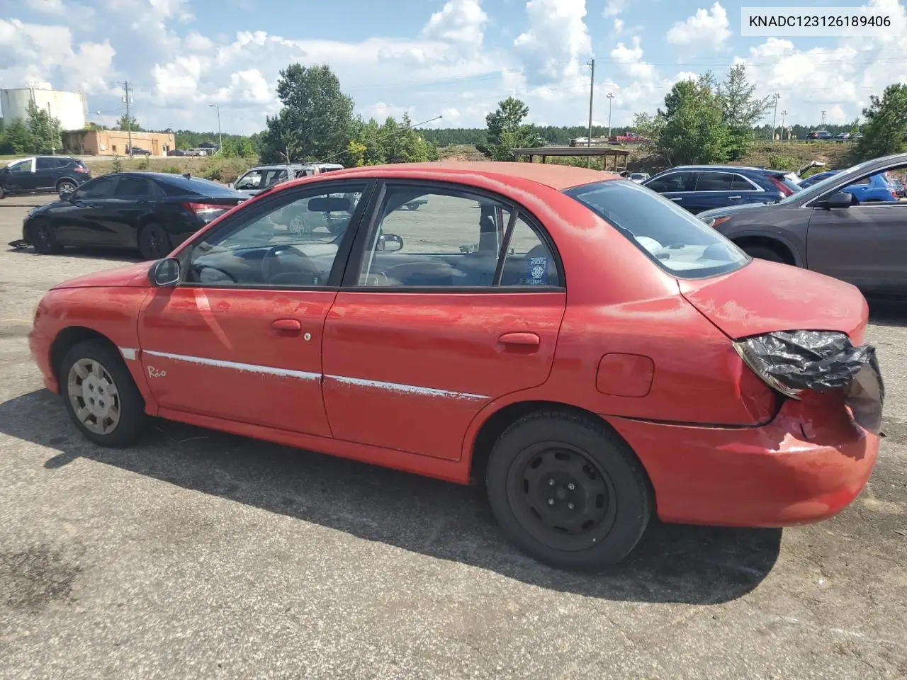 2002 Kia Rio VIN: KNADC123126189406 Lot: 61851715