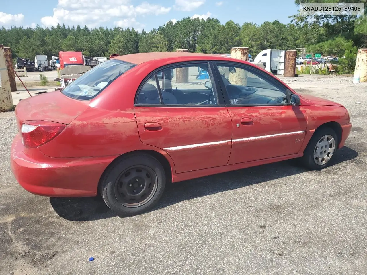 2002 Kia Rio VIN: KNADC123126189406 Lot: 61851715