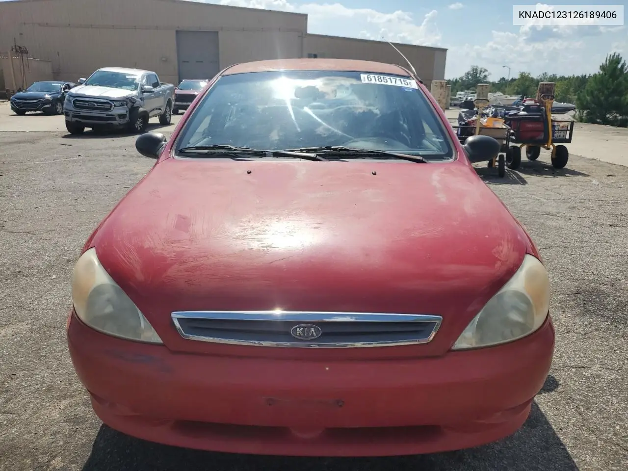 2002 Kia Rio VIN: KNADC123126189406 Lot: 61851715