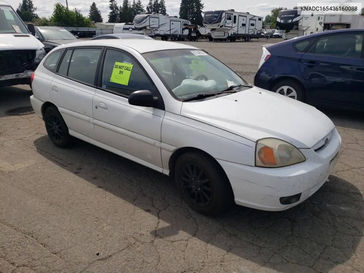 2003 Kia Rio Cinco VIN: KNADC165436160088 Lot: 61349605