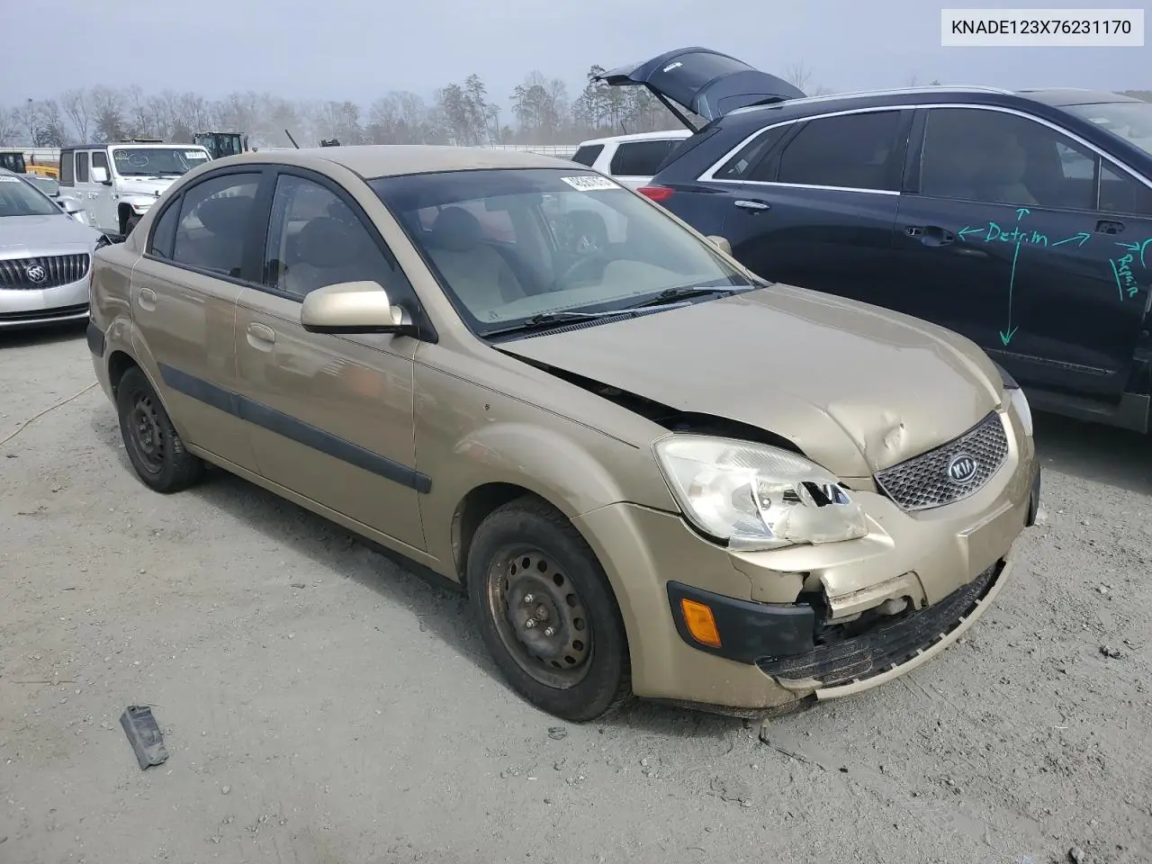 2007 Kia Rio Base VIN: KNADE123X76231170 Lot: 48361875
