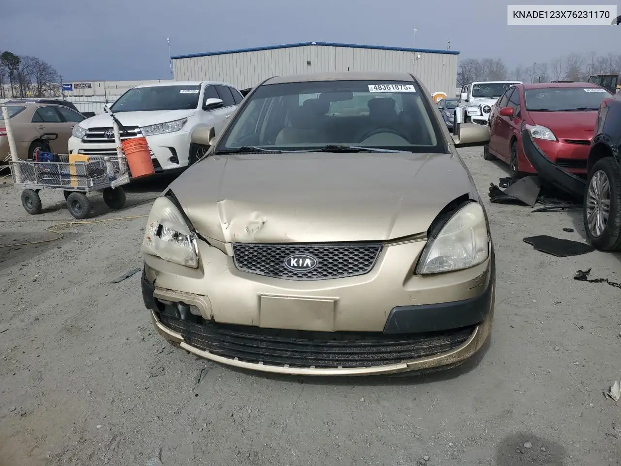 2007 Kia Rio Base VIN: KNADE123X76231170 Lot: 48361875