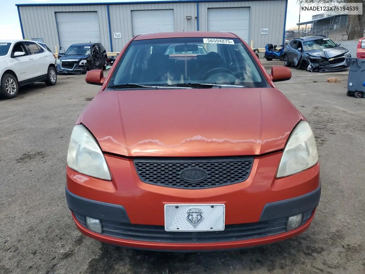 2007 Kia Rio Base VIN: KNADE123X76194539 Lot: 56594875