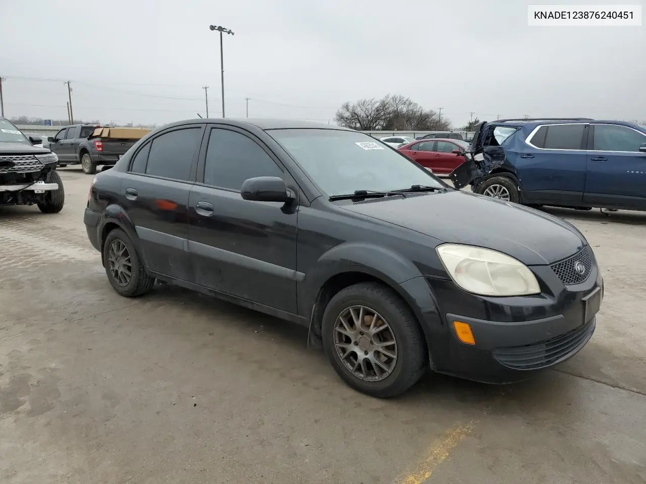 2007 Kia Rio Base VIN: KNADE123876240451 Lot: 57044685