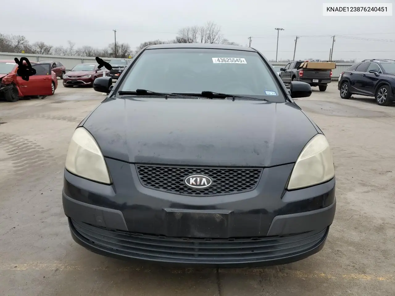 2007 Kia Rio Base VIN: KNADE123876240451 Lot: 57044685
