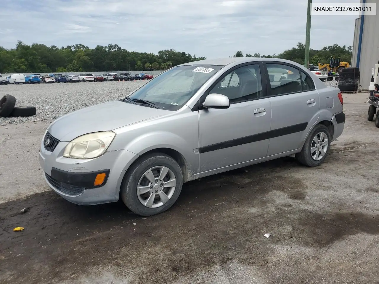 2007 Kia Rio Base VIN: KNADE123276251011 Lot: 63081555