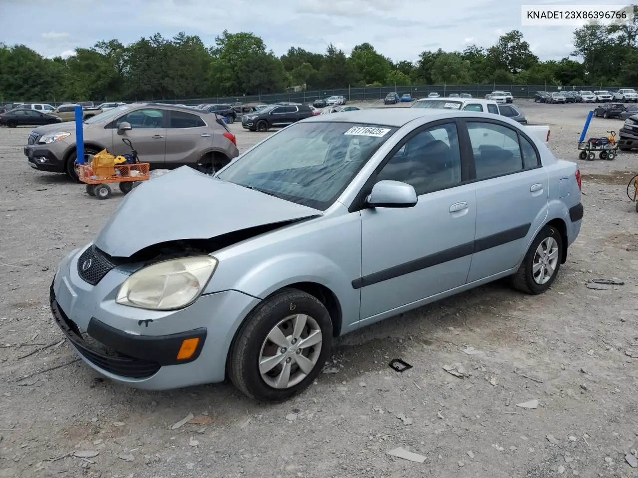 2008 Kia Rio Base VIN: KNADE123X86396766 Lot: 61716425