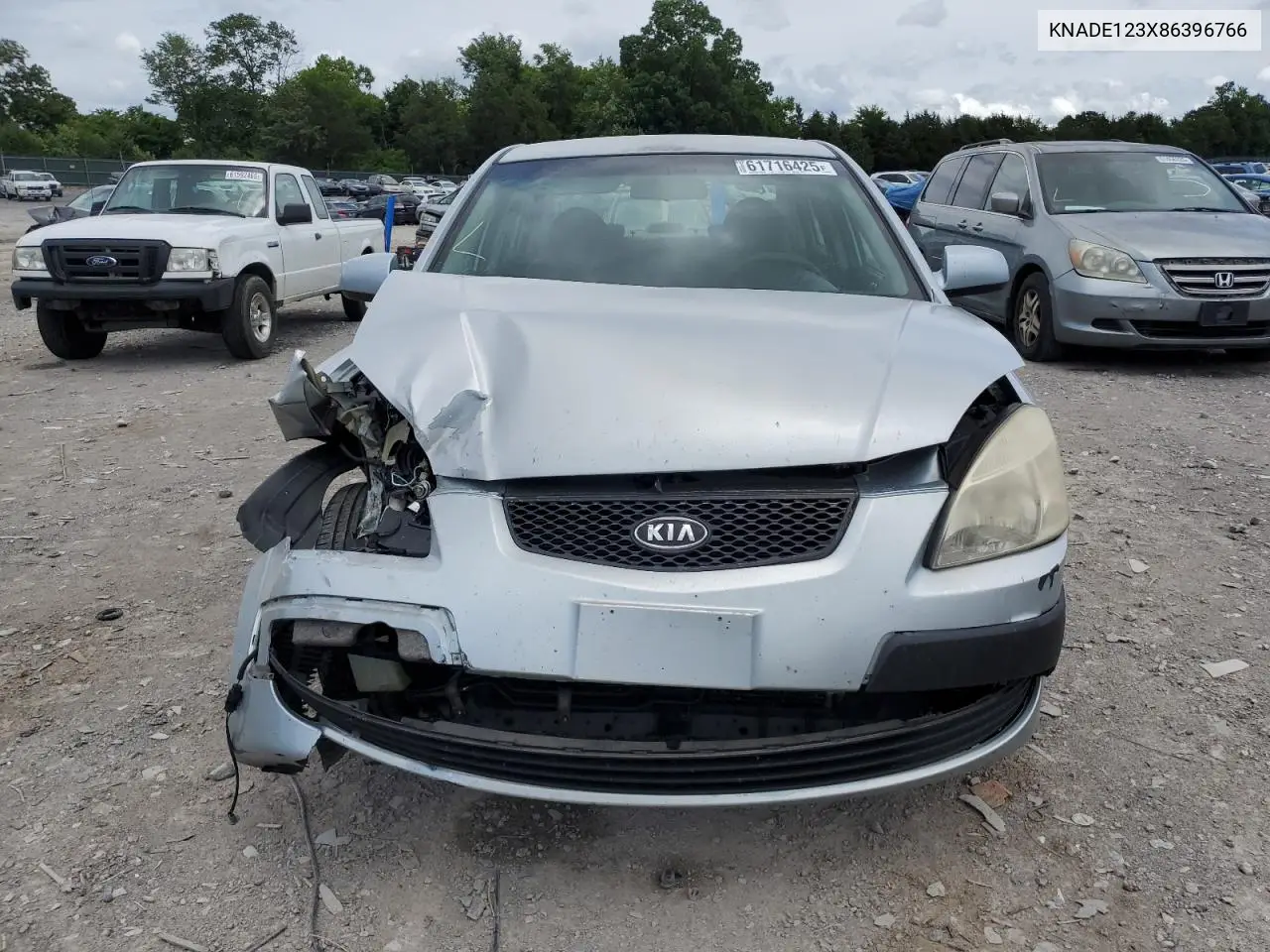 2008 Kia Rio Base VIN: KNADE123X86396766 Lot: 61716425