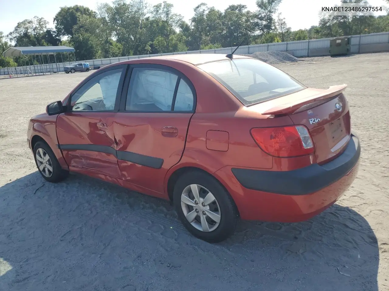 2008 Kia Rio Base VIN: KNADE123486297554 Lot: 62314495