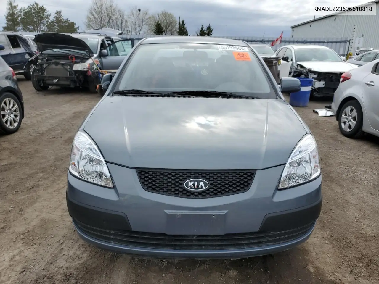 2009 Kia Rio Base VIN: KNADE223696510818 Lot: 55198865