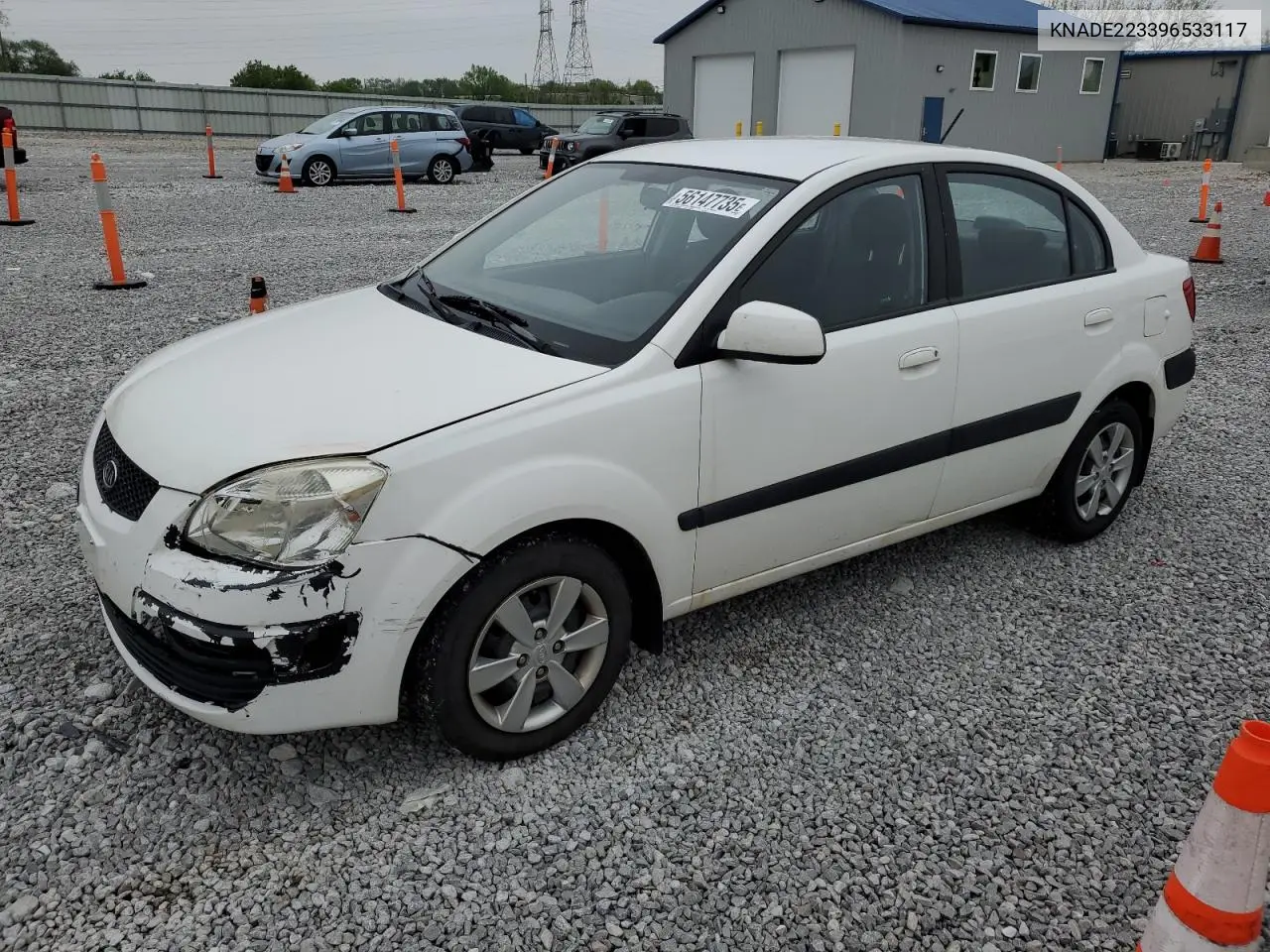 2009 Kia Rio Base VIN: KNADE223396533117 Lot: 56147735