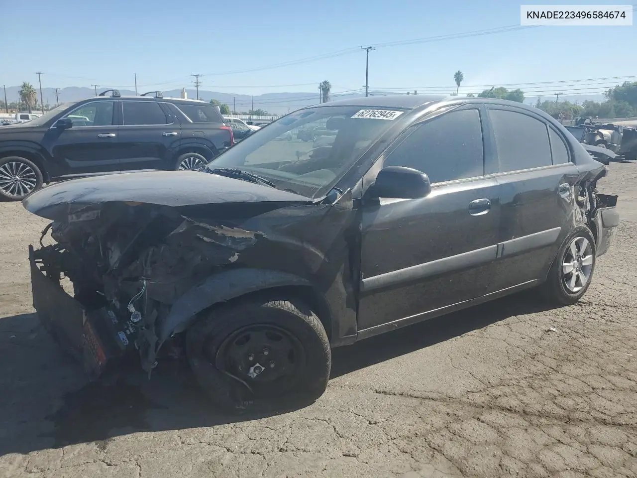 2009 Kia Rio Base VIN: KNADE223496584674 Lot: 62762945