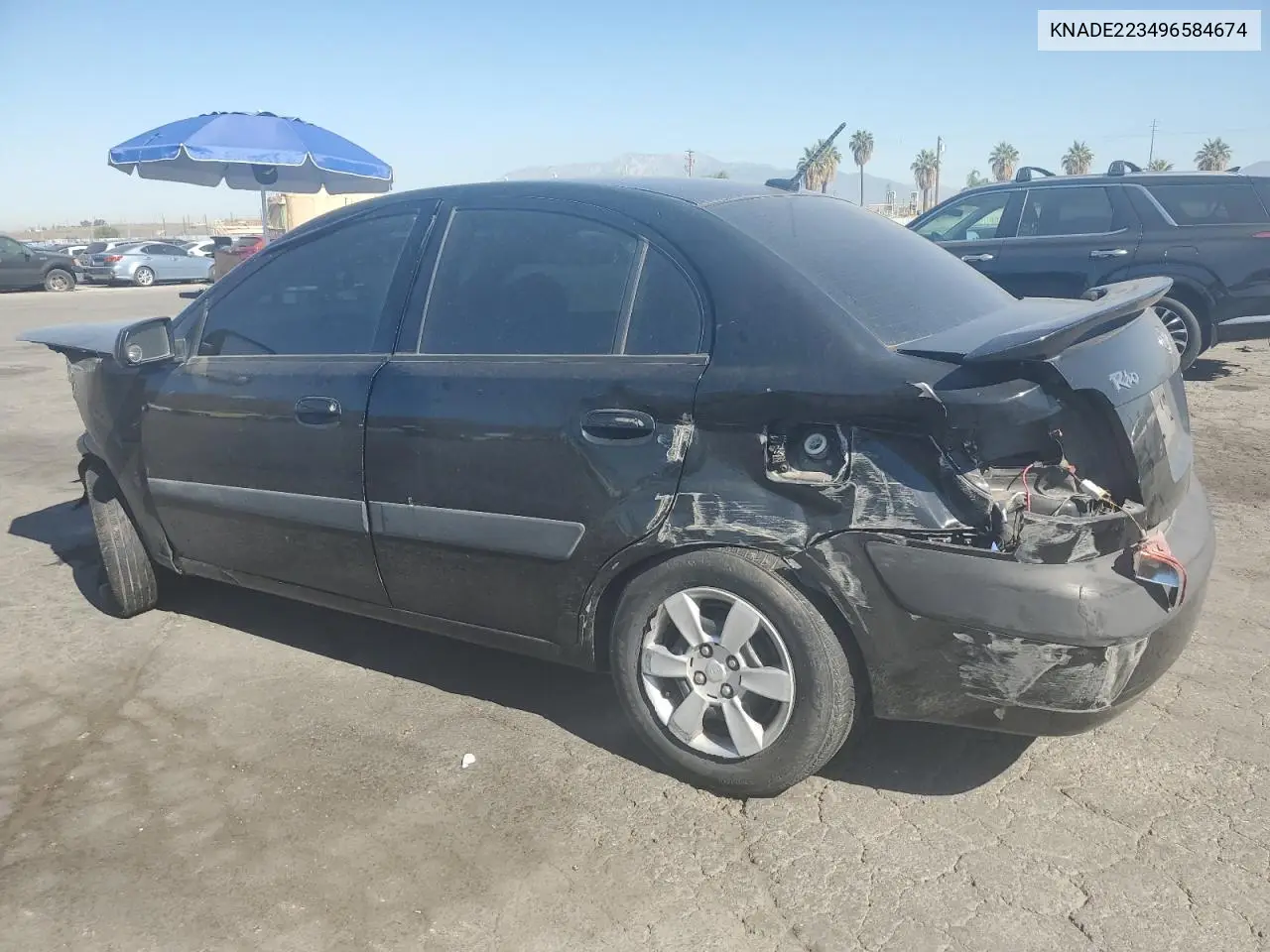 2009 Kia Rio Base VIN: KNADE223496584674 Lot: 62762945