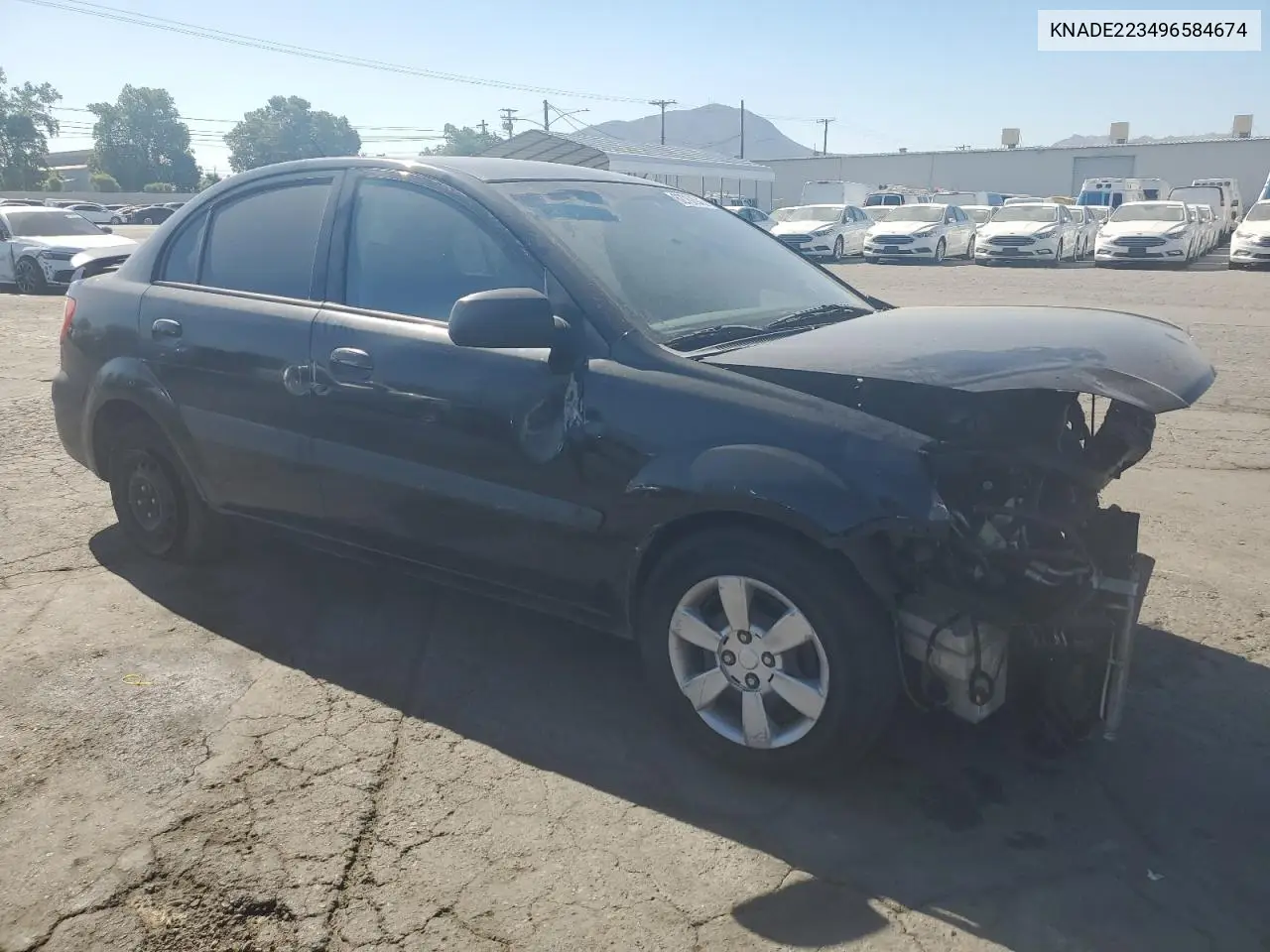 2009 Kia Rio Base VIN: KNADE223496584674 Lot: 62762945