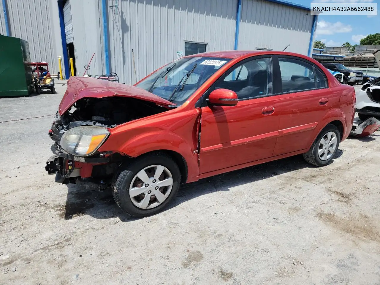 2010 Kia Rio Lx VIN: KNADH4A32A6662488 Lot: 62028375