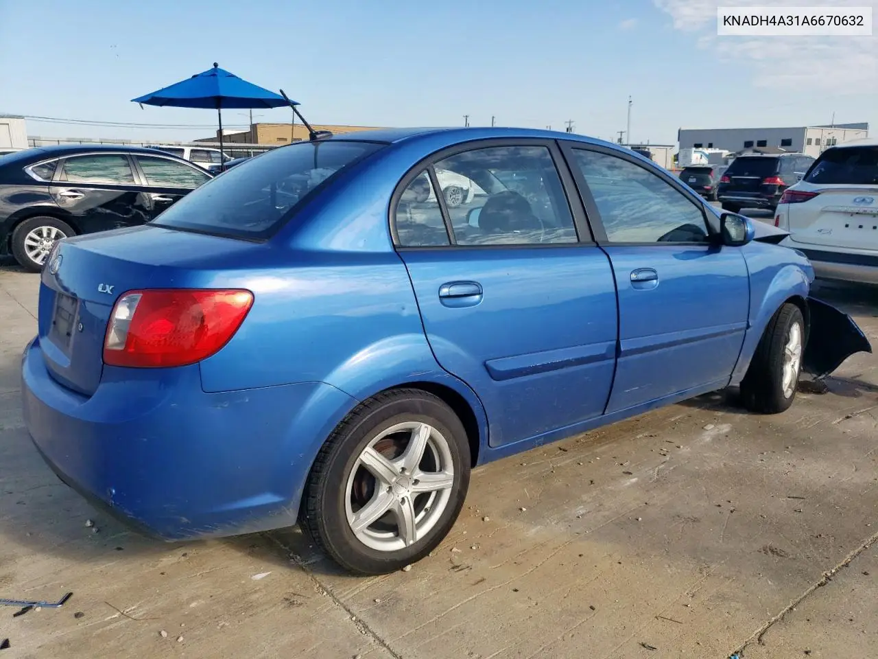2010 Kia Rio Lx VIN: KNADH4A31A6670632 Lot: 62174925