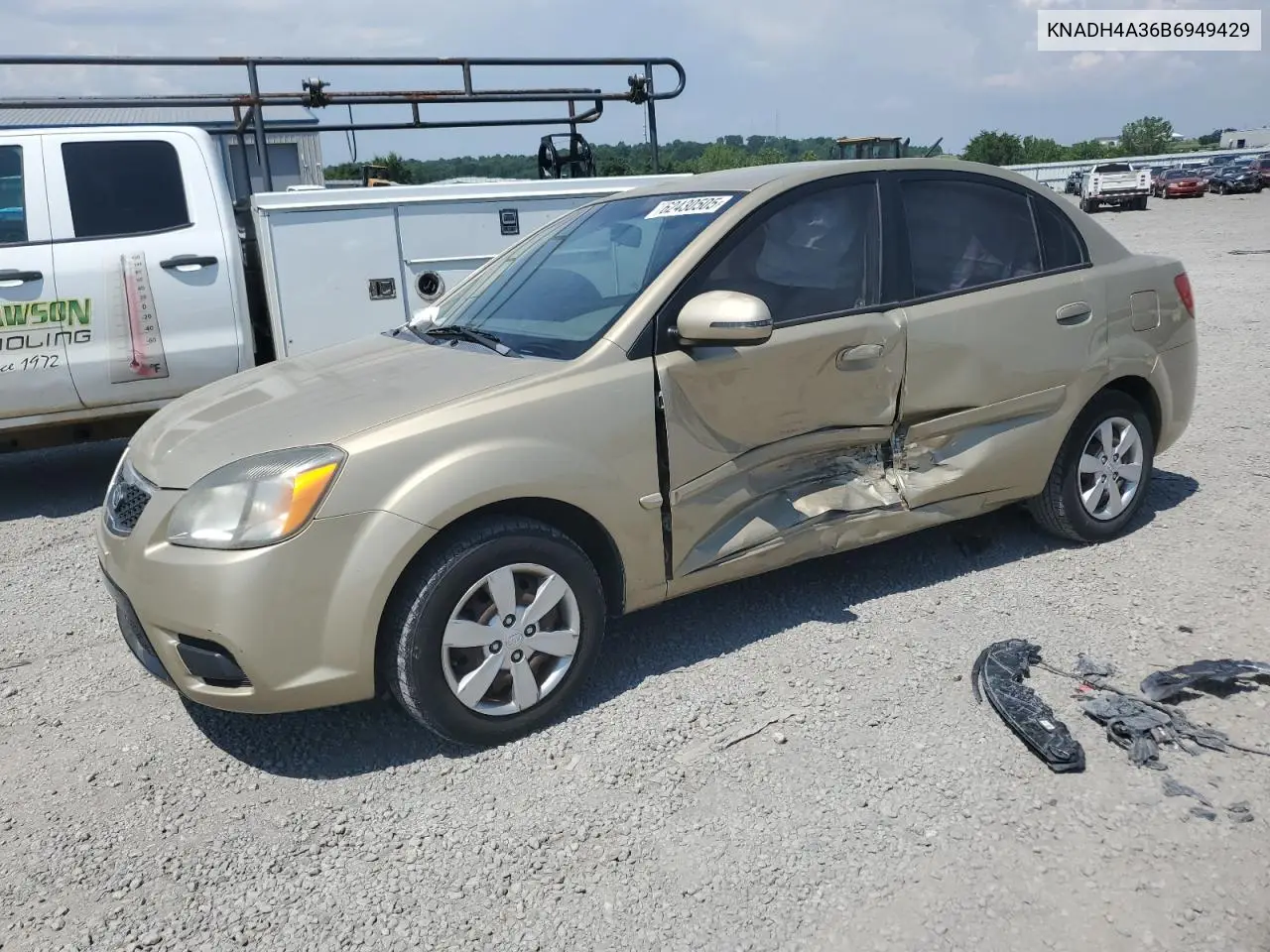 2011 Kia Rio Base VIN: KNADH4A36B6949429 Lot: 62430505