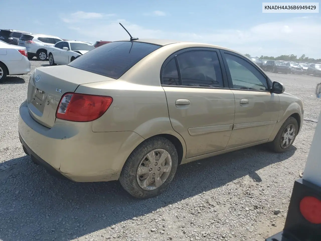2011 Kia Rio Base VIN: KNADH4A36B6949429 Lot: 62430505