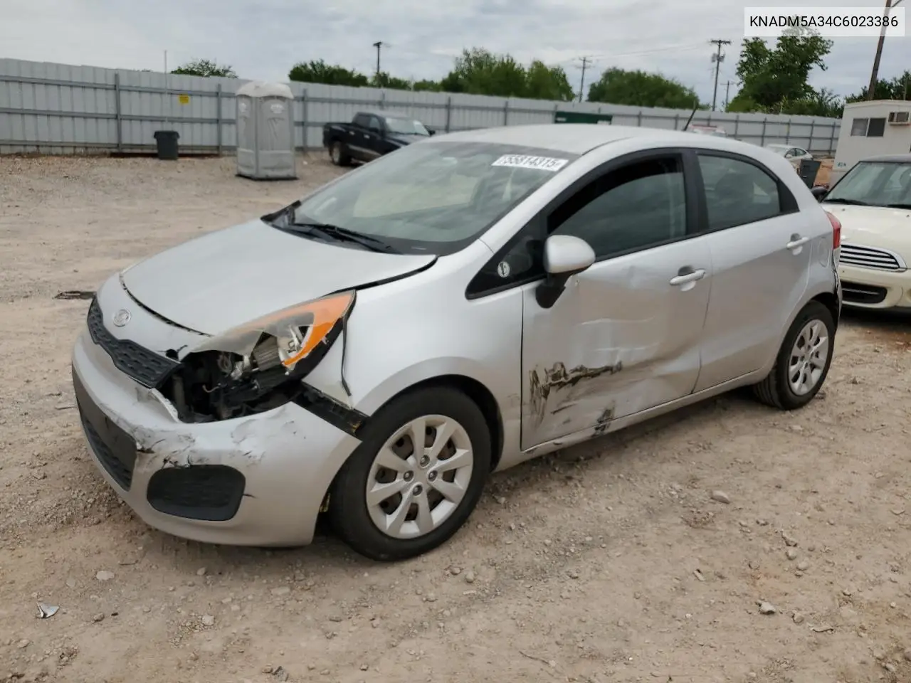 2012 Kia Rio Lx VIN: KNADM5A34C6023386 Lot: 55814315