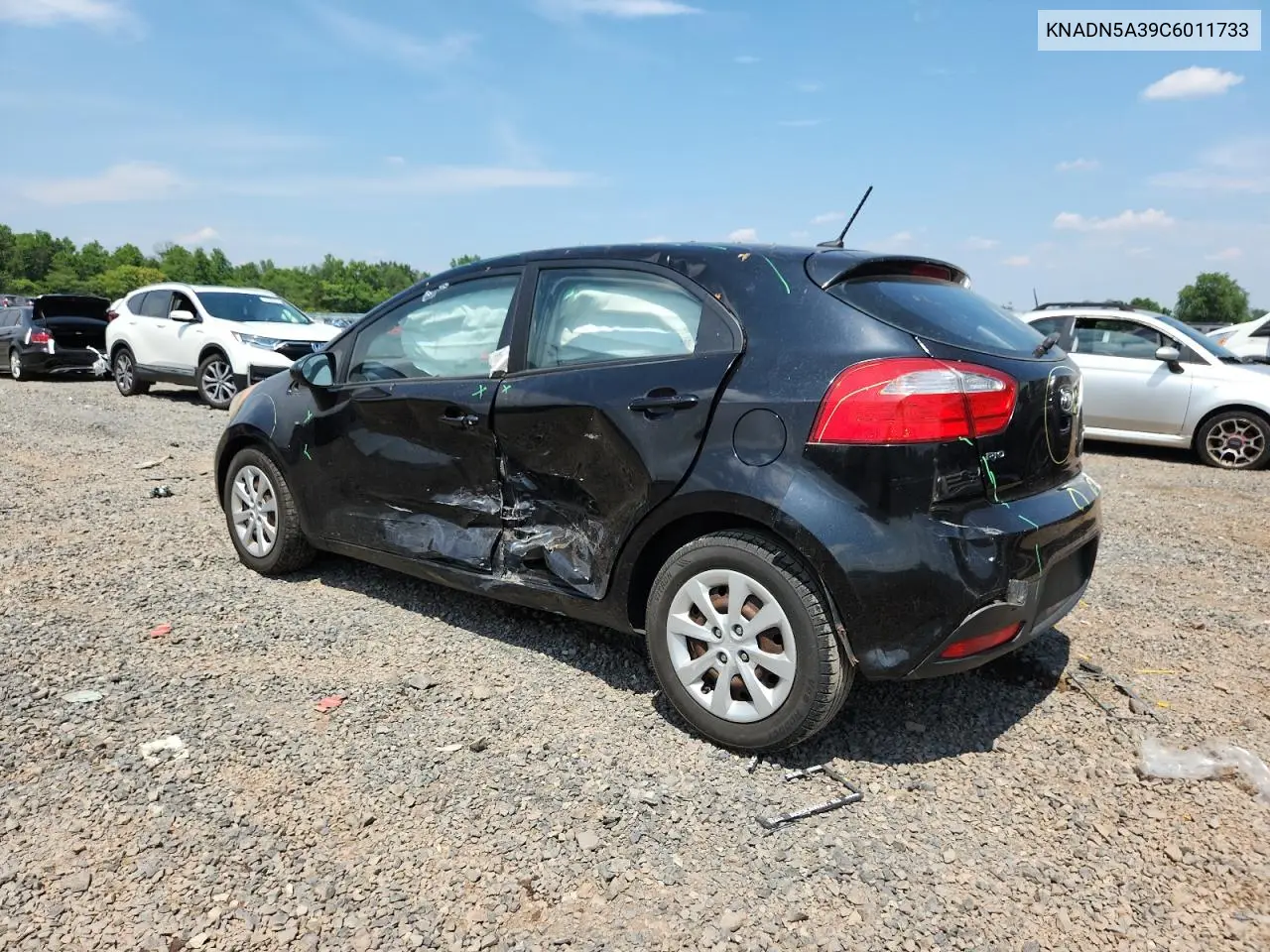 2012 Kia Rio Ex VIN: KNADN5A39C6011733 Lot: 62791095