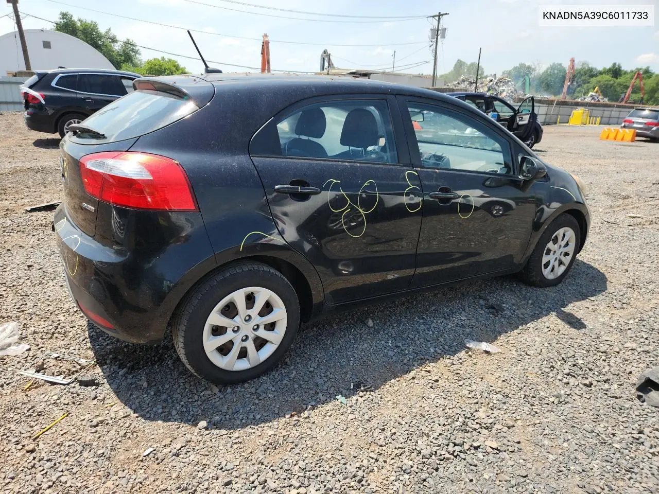 2012 Kia Rio Ex VIN: KNADN5A39C6011733 Lot: 62791095