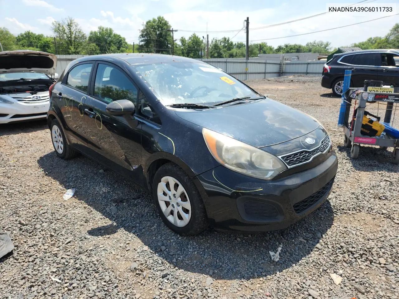2012 Kia Rio Ex VIN: KNADN5A39C6011733 Lot: 62791095