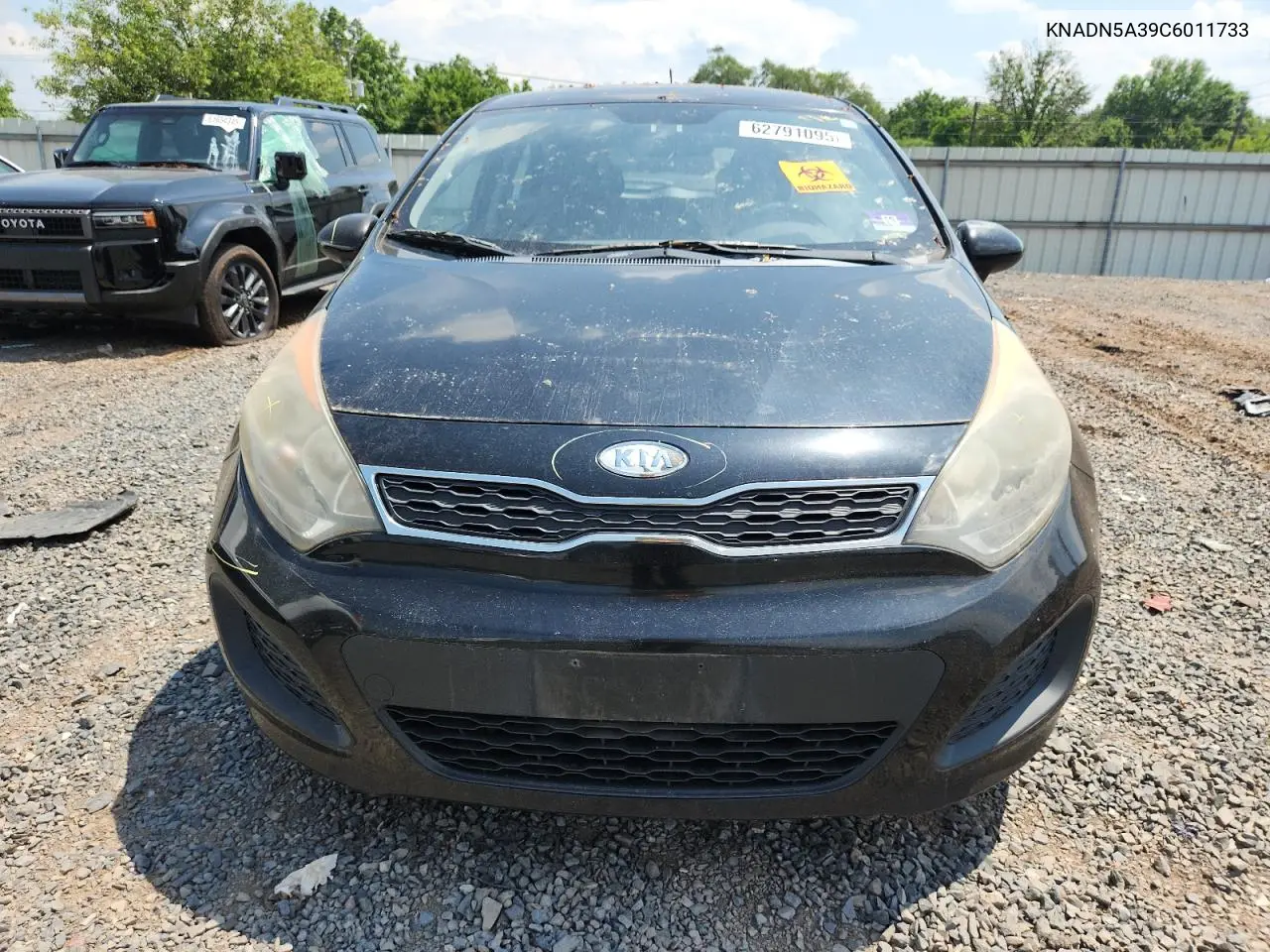 2012 Kia Rio Ex VIN: KNADN5A39C6011733 Lot: 62791095