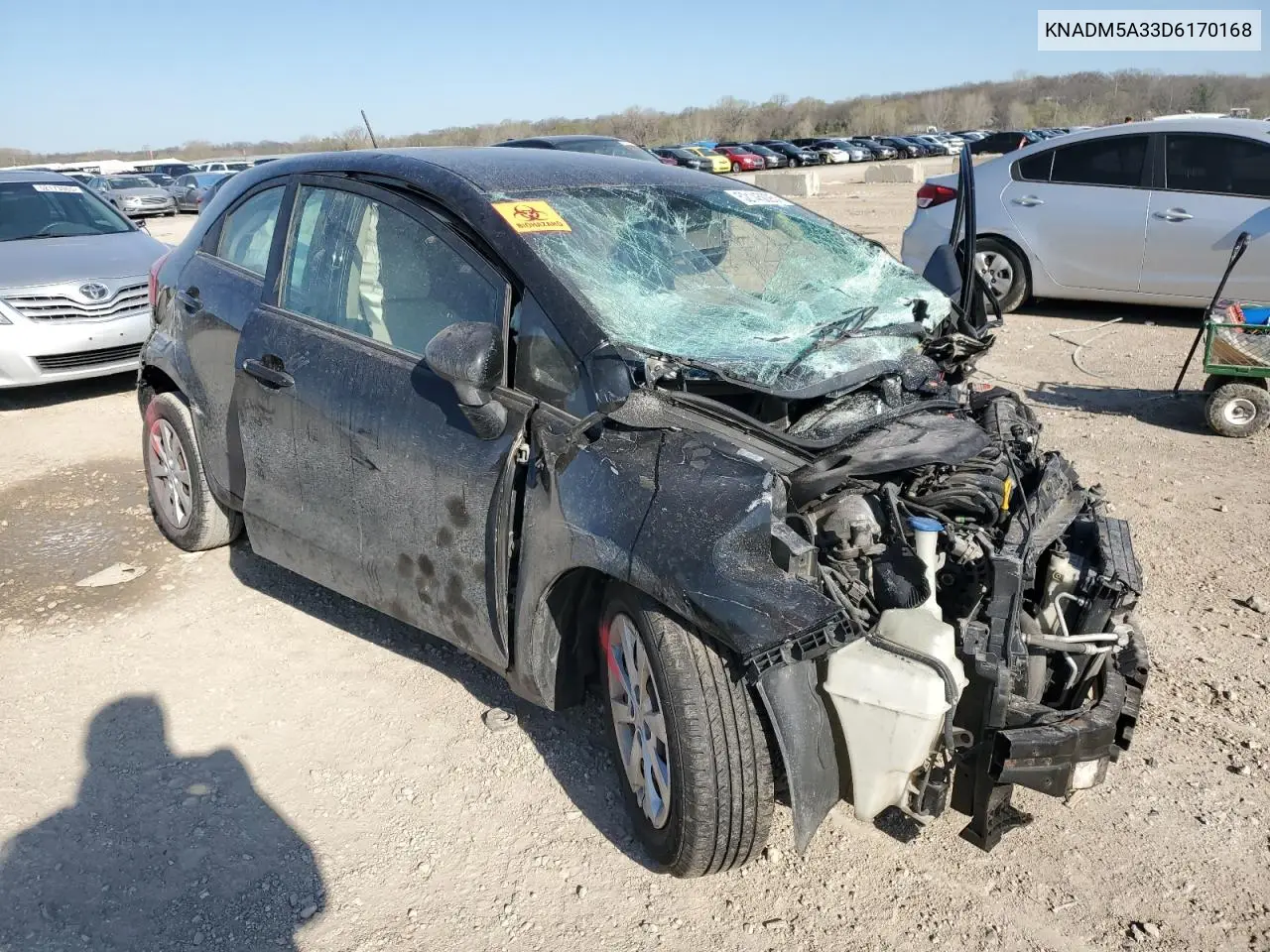 2013 Kia Rio Lx VIN: KNADM5A33D6170168 Lot: 52145095