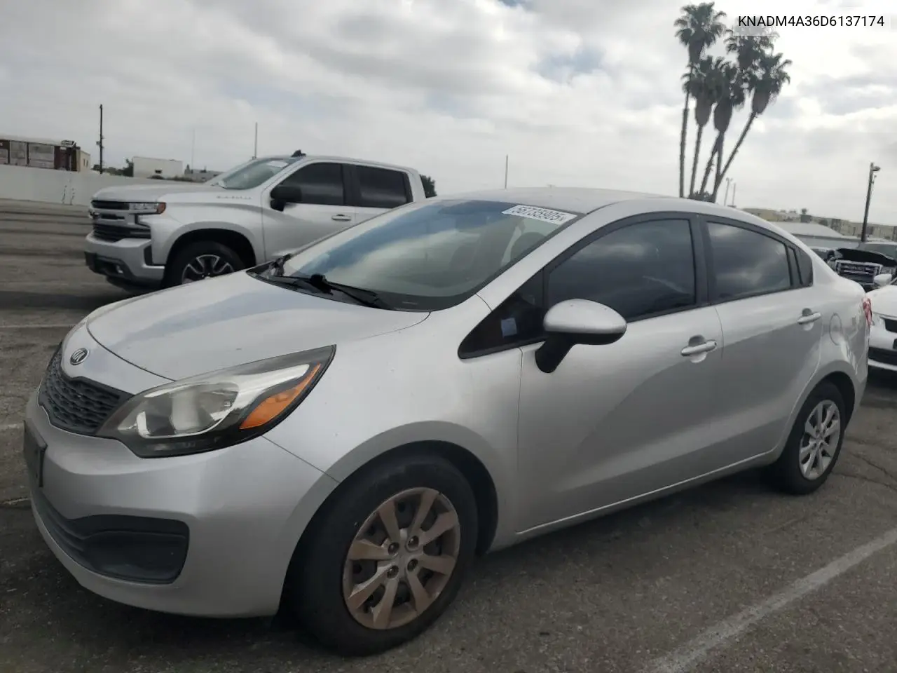 2013 Kia Rio Lx VIN: KNADM4A36D6137174 Lot: 56735905